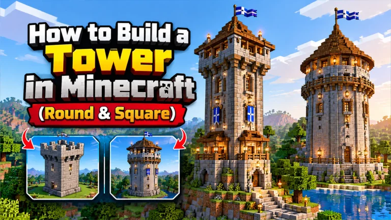 How to Build a Tower in Minecraft (Round & Square)