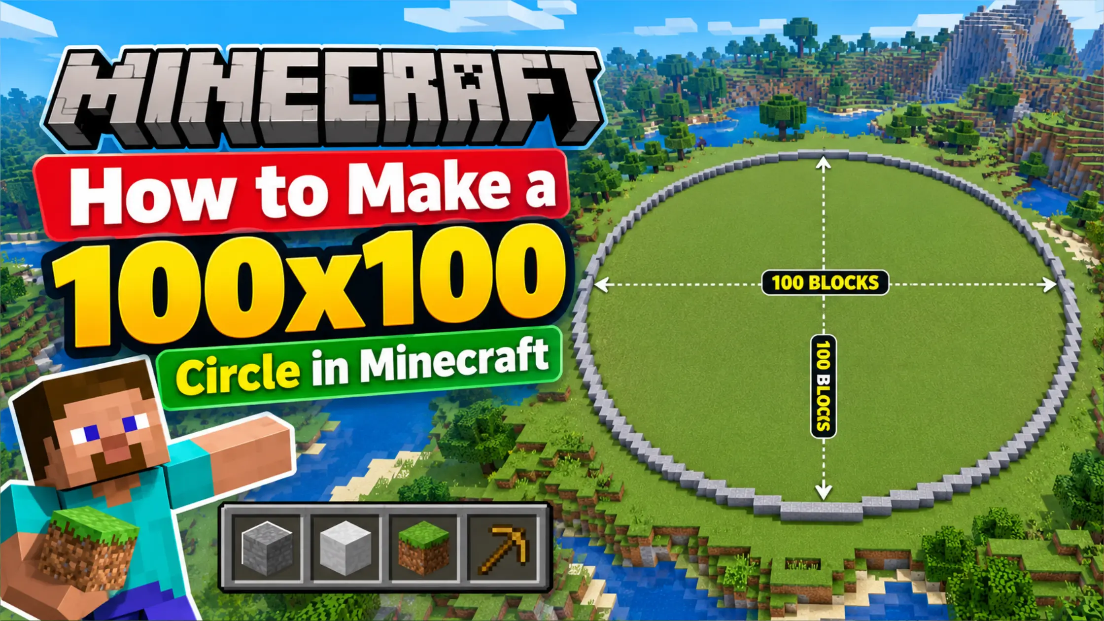 How to Make a 100x100 Circle in Minecraft